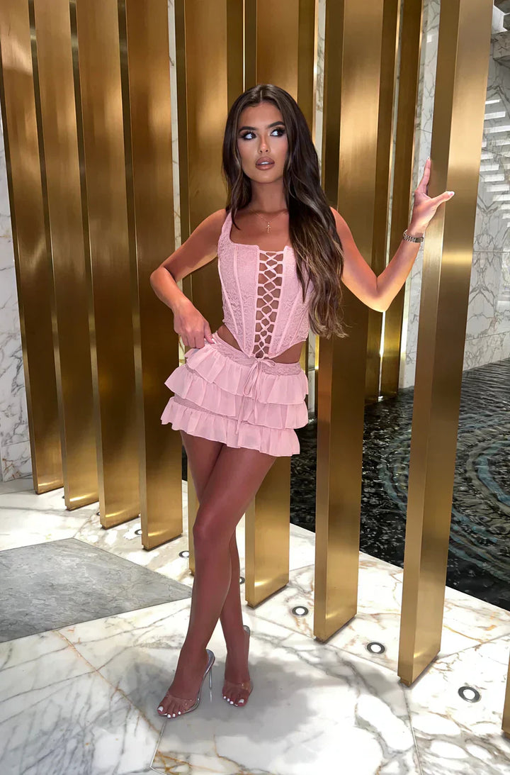 Nicole - Modern Tiered Mini Skirt Set