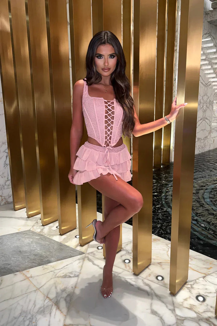 Nicole - Modern Tiered Mini Skirt Set