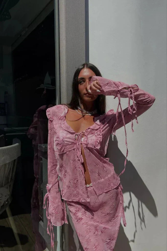 Violette - Graceful Sheer Maxi Skirt Set