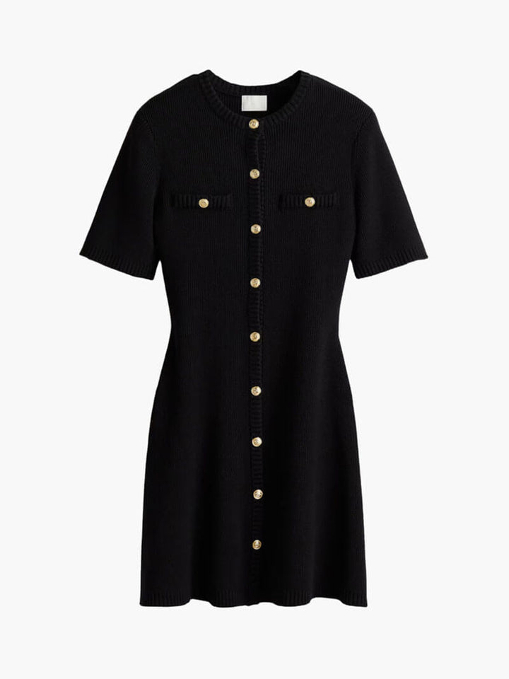Camille - Sculpted Ribbed Knit Mini Dress