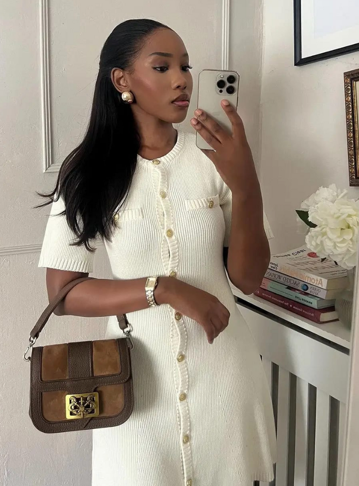 Camille - Sculpted Ribbed Knit Mini Dress