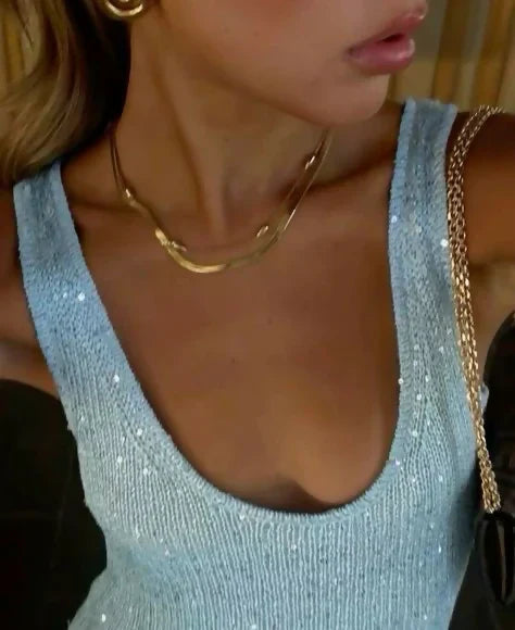 Marina - Glamorous Sequin Sleeveless Maxi Dress