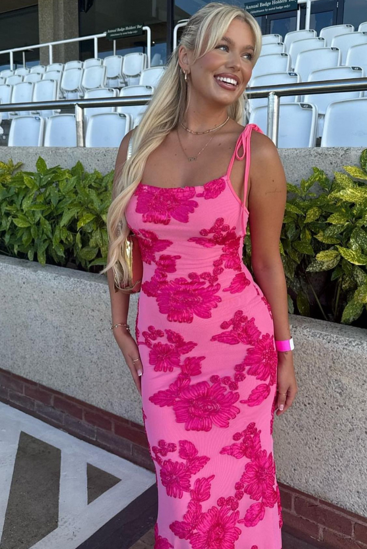 Sandra - Embroidered Blossom Maxi Dress