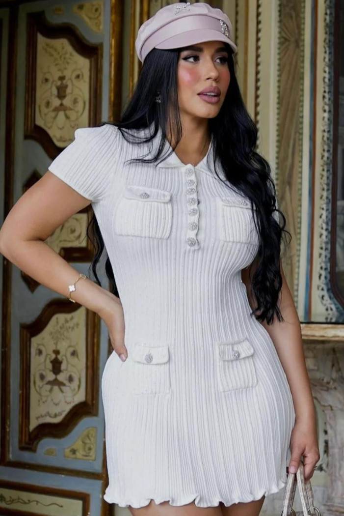 Aera - Textured Crystal Mini Dress