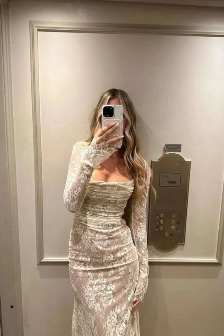 Isadora - Luxe Lace-Up Lace Maxi Dress