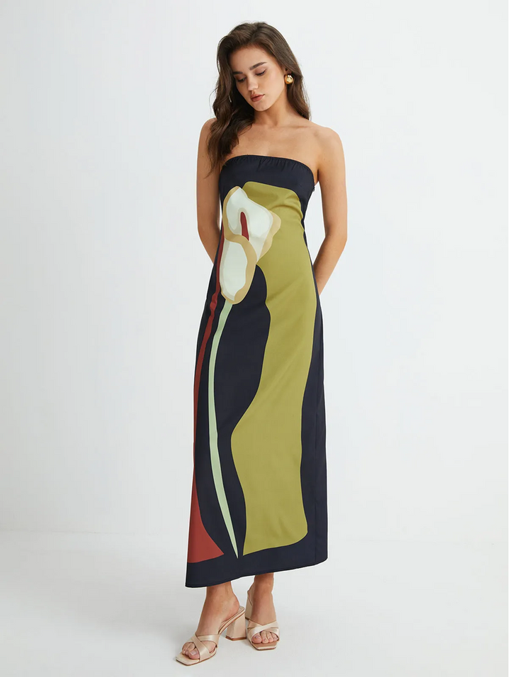 Marisela - Breezy Strapless Vacation Maxi Dress