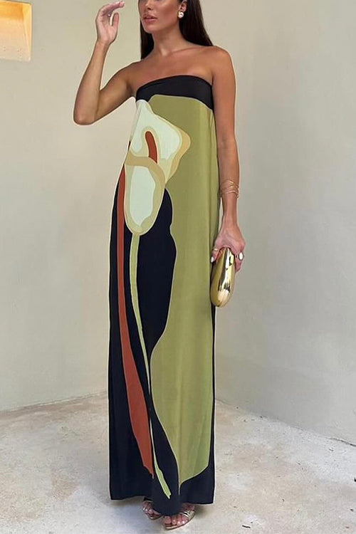 Marisela - Breezy Strapless Vacation Maxi Dress