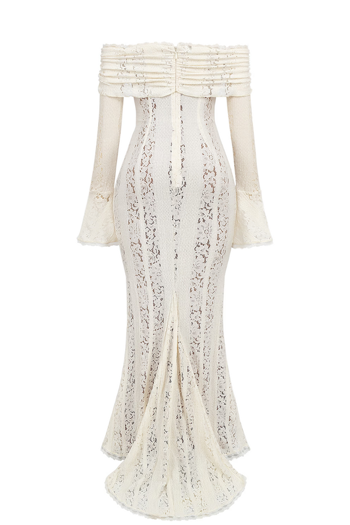 Evelyn - Elegant Off-Shoulder Lace Maxi Dress