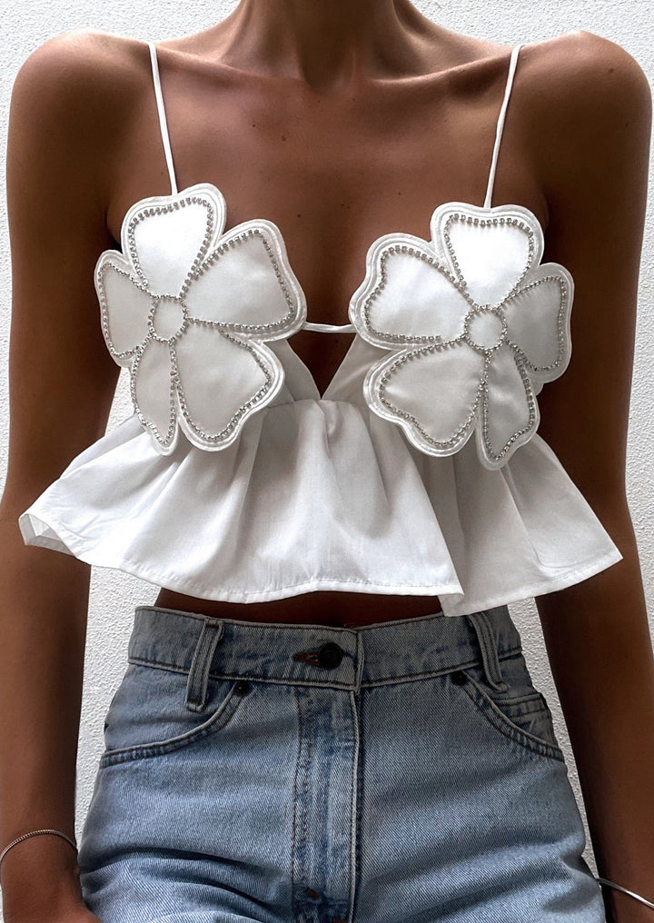 Amarah - Refined Floral Cropped Top