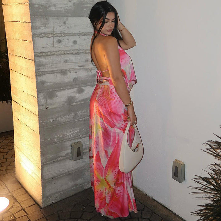Marla - Backless Halter Maxi Dress