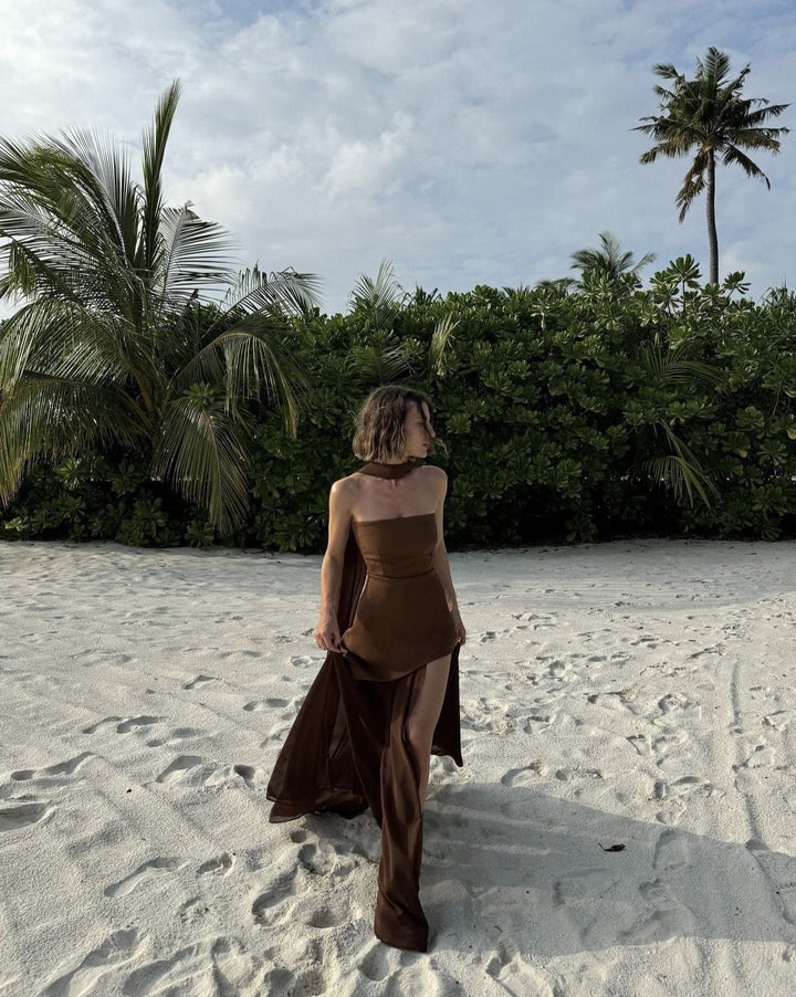 Viela - Striking Asymmetrical Maxi Dress