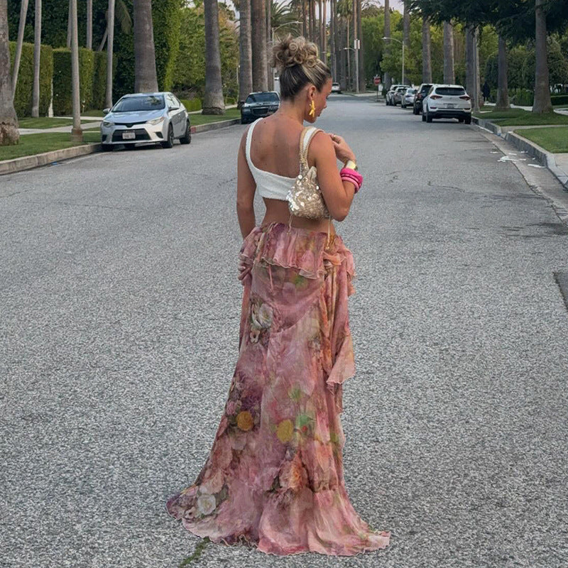 Bria - Whimsical Asymmetrical Ruffled Skirt