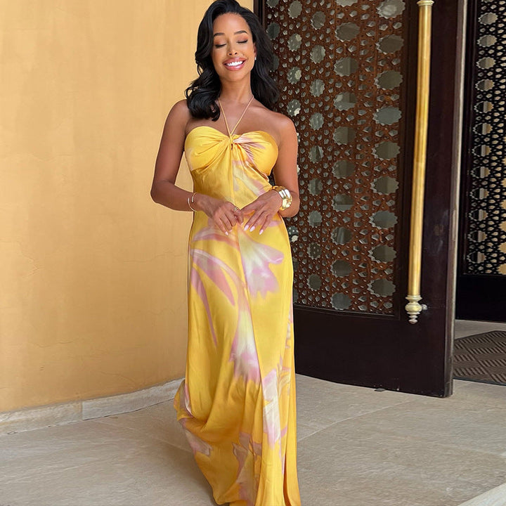 Katrina - Elegant Drape Maxi Dress