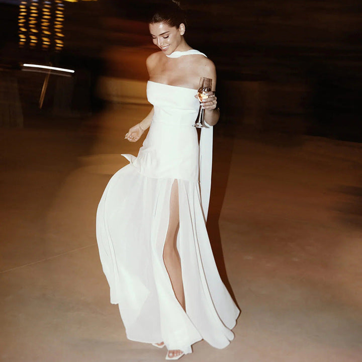 Viela - Striking Asymmetrical Maxi Dress