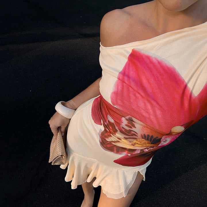 Lilah - Fresh Asymmetrical Floral Mini Dress