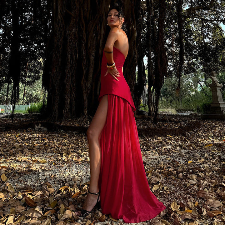 Viela - Striking Asymmetrical Maxi Dress