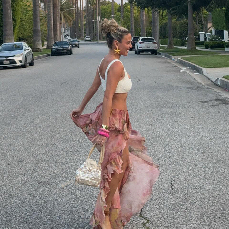Bria - Whimsical Asymmetrical Ruffled Skirt
