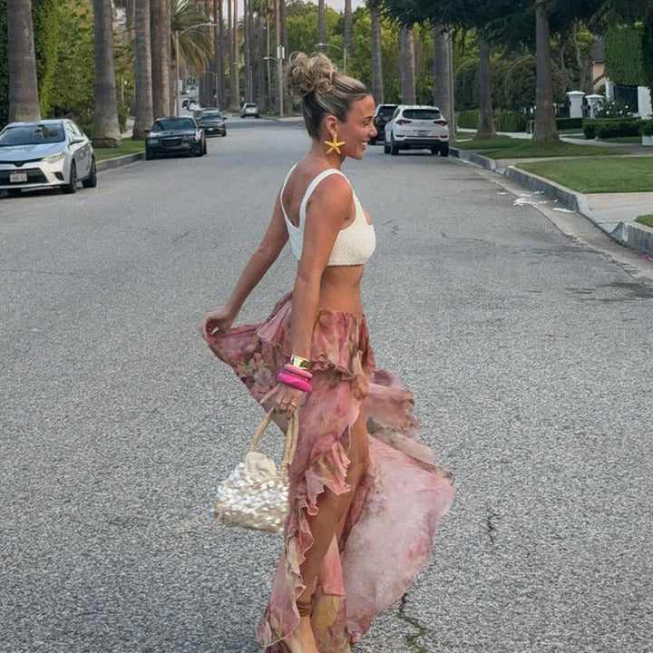 Bria - Whimsical Asymmetrical Ruffled Skirt