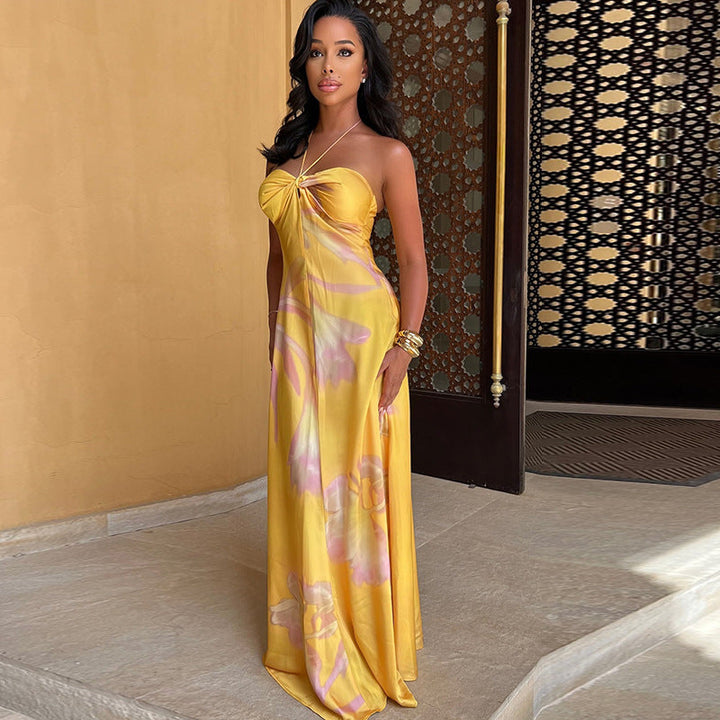 Katrina - Elegant Drape Maxi Dress
