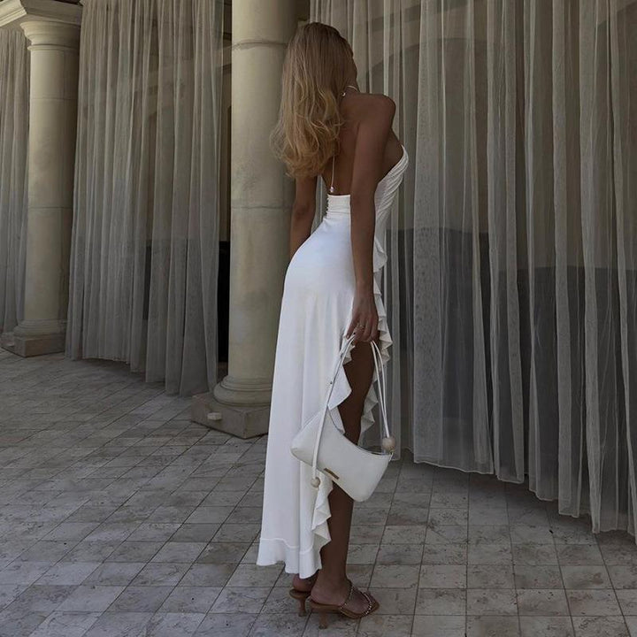 Leona - Sleek Floral Slit Maxi Dress