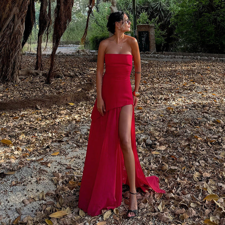 Viela - Striking Asymmetrical Maxi Dress