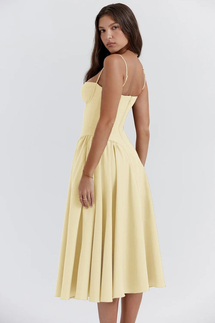 Ellie Sleeveless Corset Midi Dress