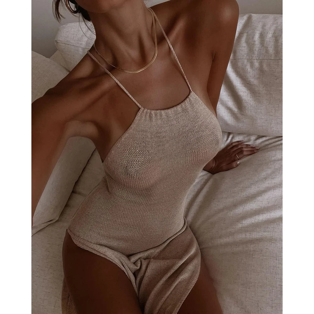 Lola - See-Through Knitted Beach Cover-Up Dress