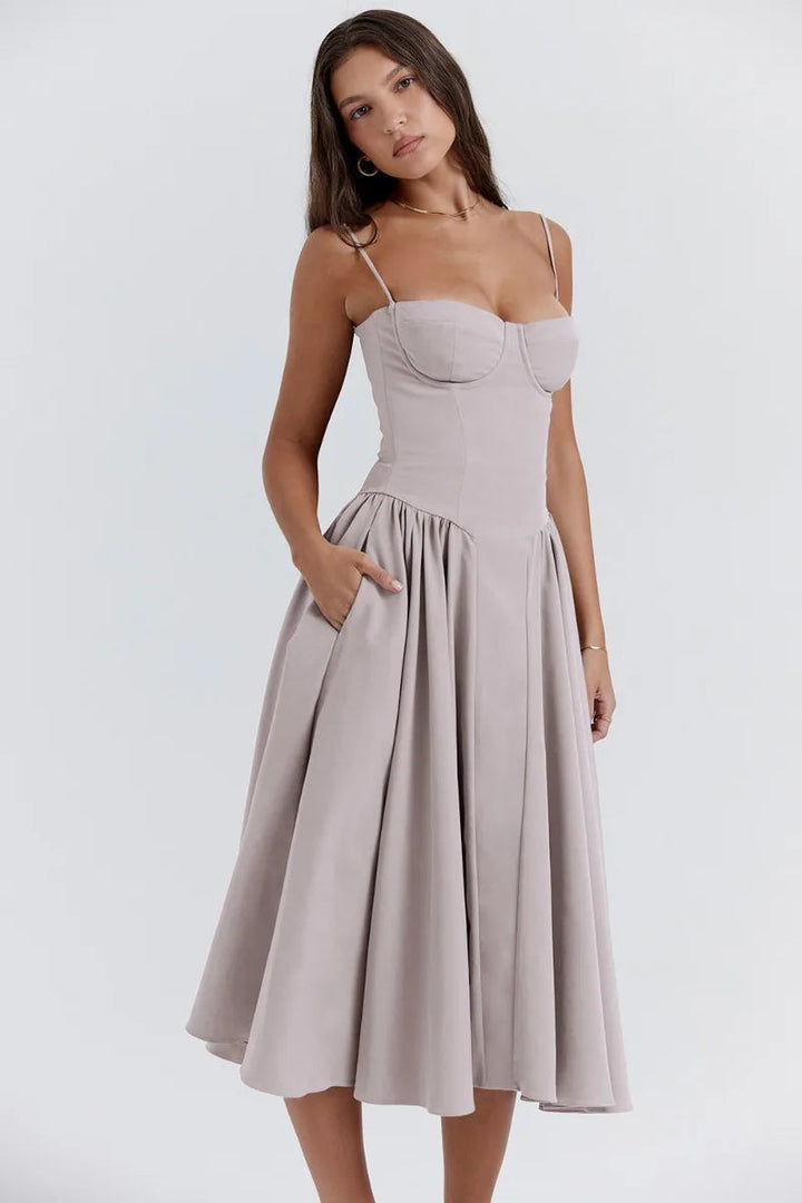 Ellie Sleeveless Corset Midi Dress