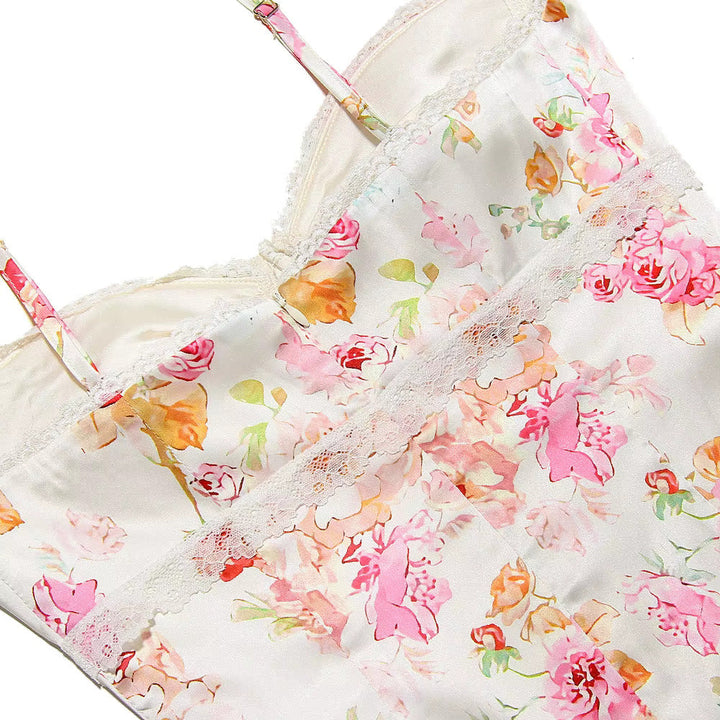Lucy - Floral Satin Maxi Dress