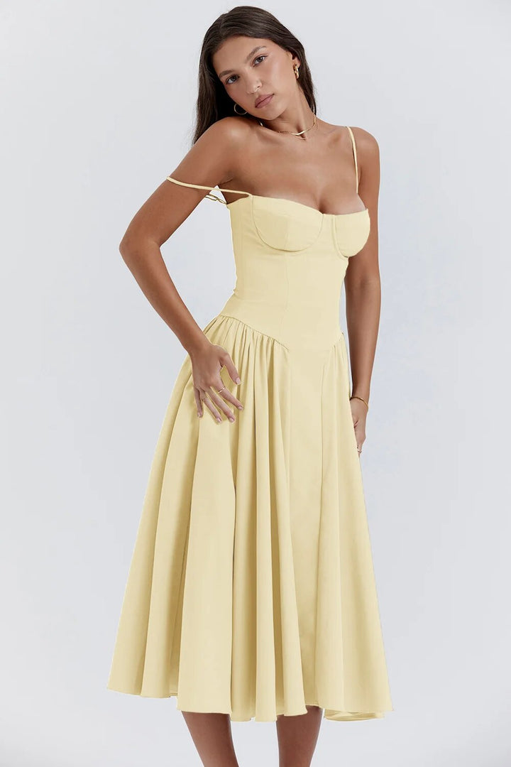 Ellie Sleeveless Corset Midi Dress