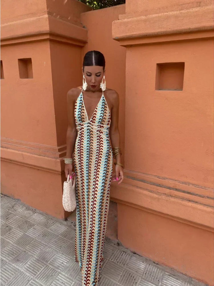 Roxanne | Seductive Open Back Halter Dress