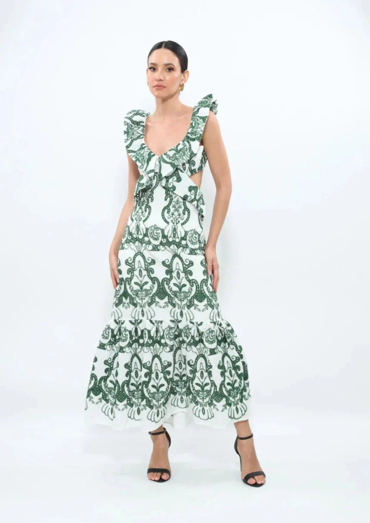 Cassie - Romantic Ruffled Maxi Dress