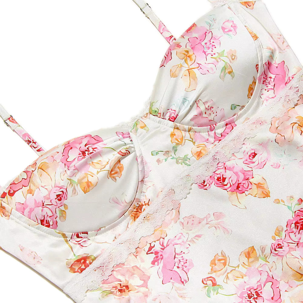 Lucy - Floral Satin Maxi Dress