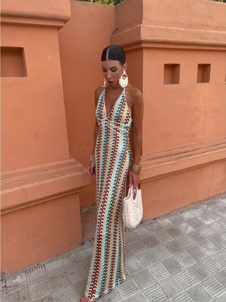 Roxanne | Seductive Open Back Halter Dress