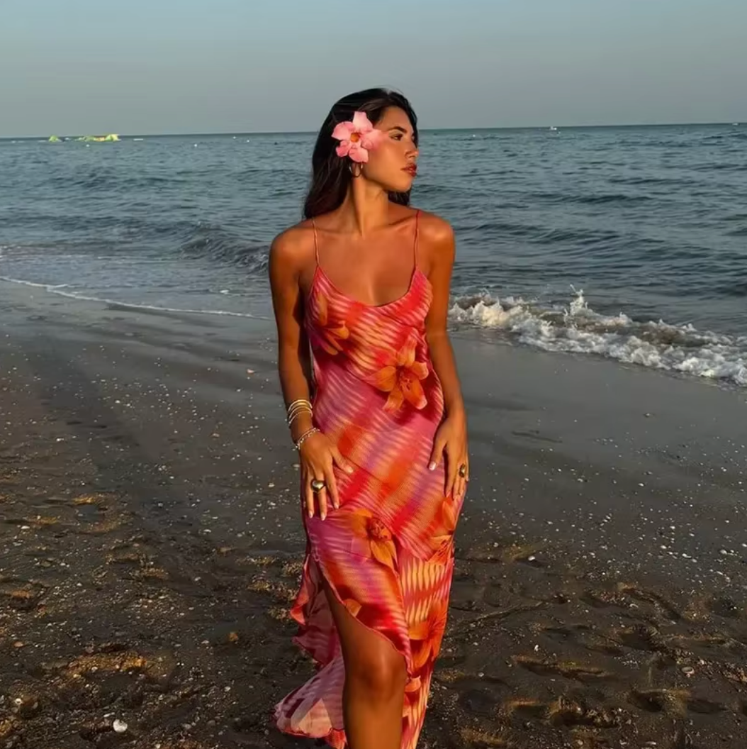 Bea - Breezy Tropical Floral Maxi Dress