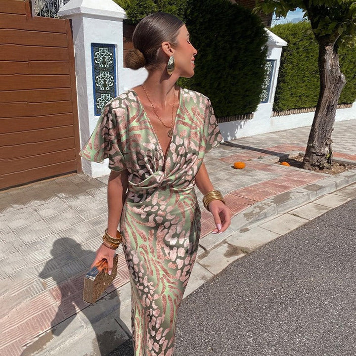 Roxane | Long dress with twist V-neck