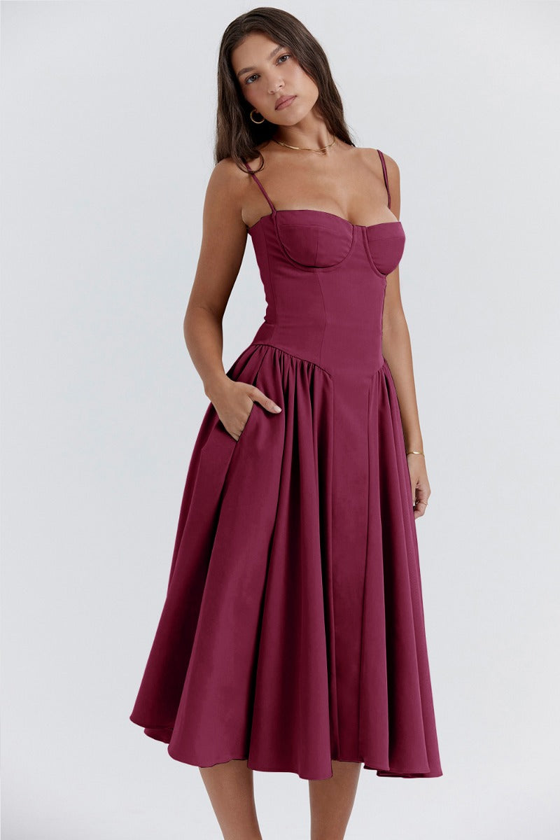Ellie Sleeveless Corset Midi Dress