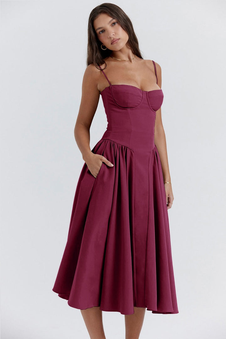 Ellie Sleeveless Corset Midi Dress