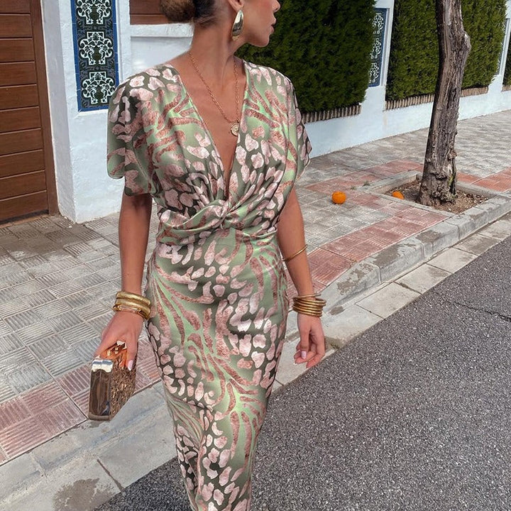 Roxane | Long dress with twist V-neck