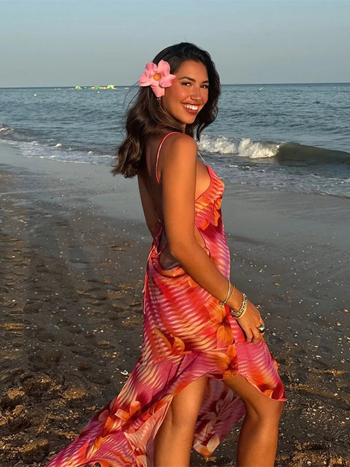Bea - Breezy Tropical Floral Maxi Dress