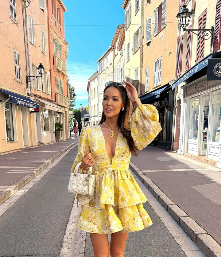 Ivy - Floral Ruffle Mini Dress