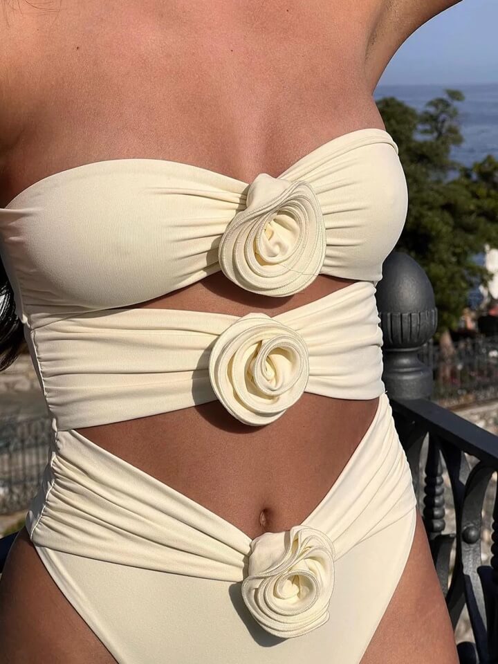 Lorena - Sultry Cutout Floral One-Piece Swimsuit