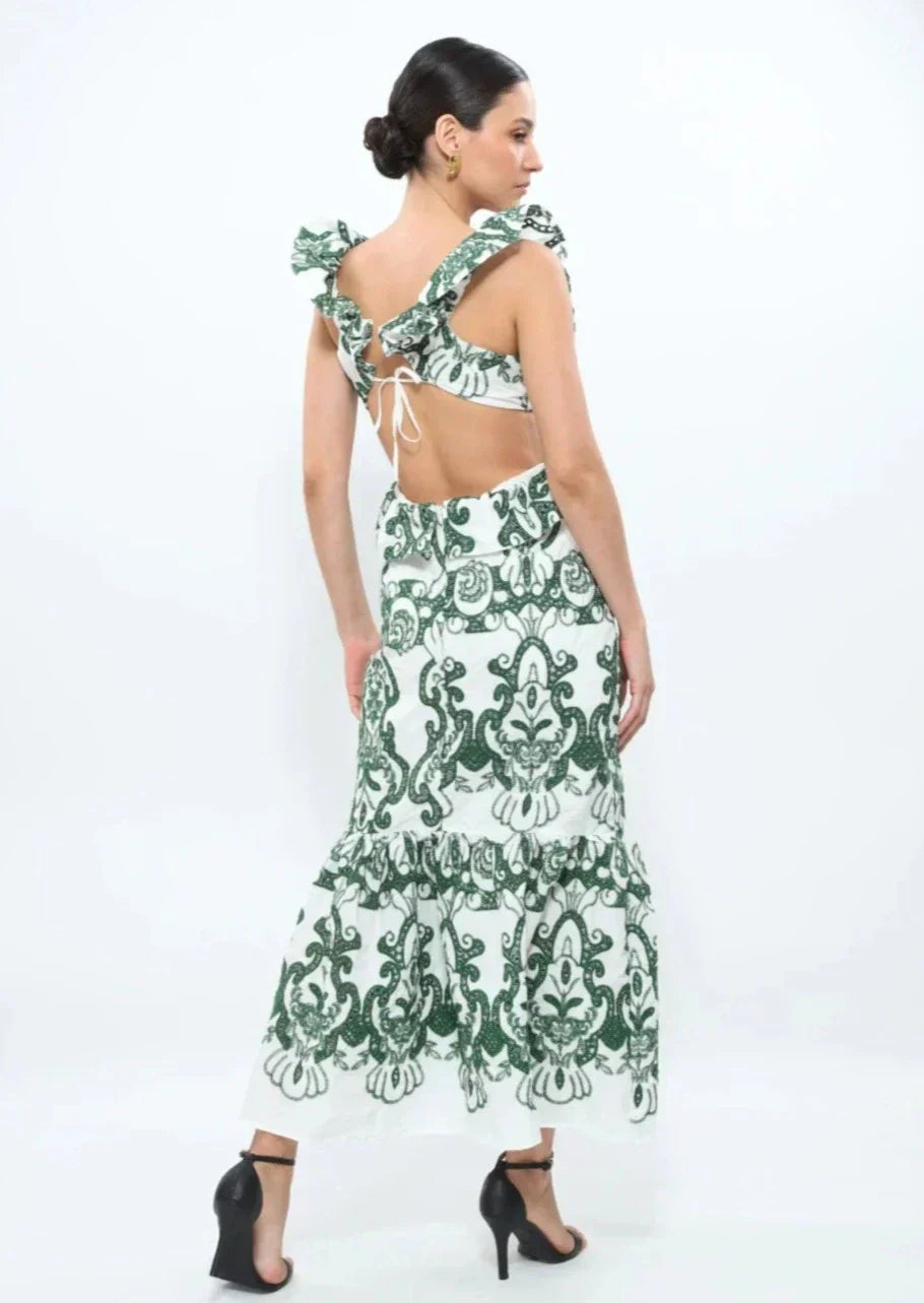 Cassie - Romantic Ruffled Maxi Dress