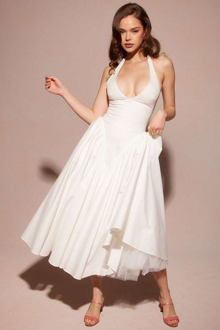 Mira Midi Dress - White