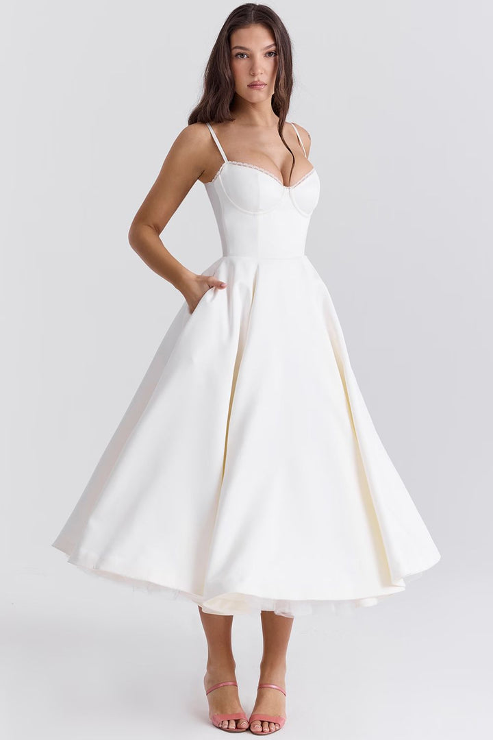 Selene Midi Dress - White