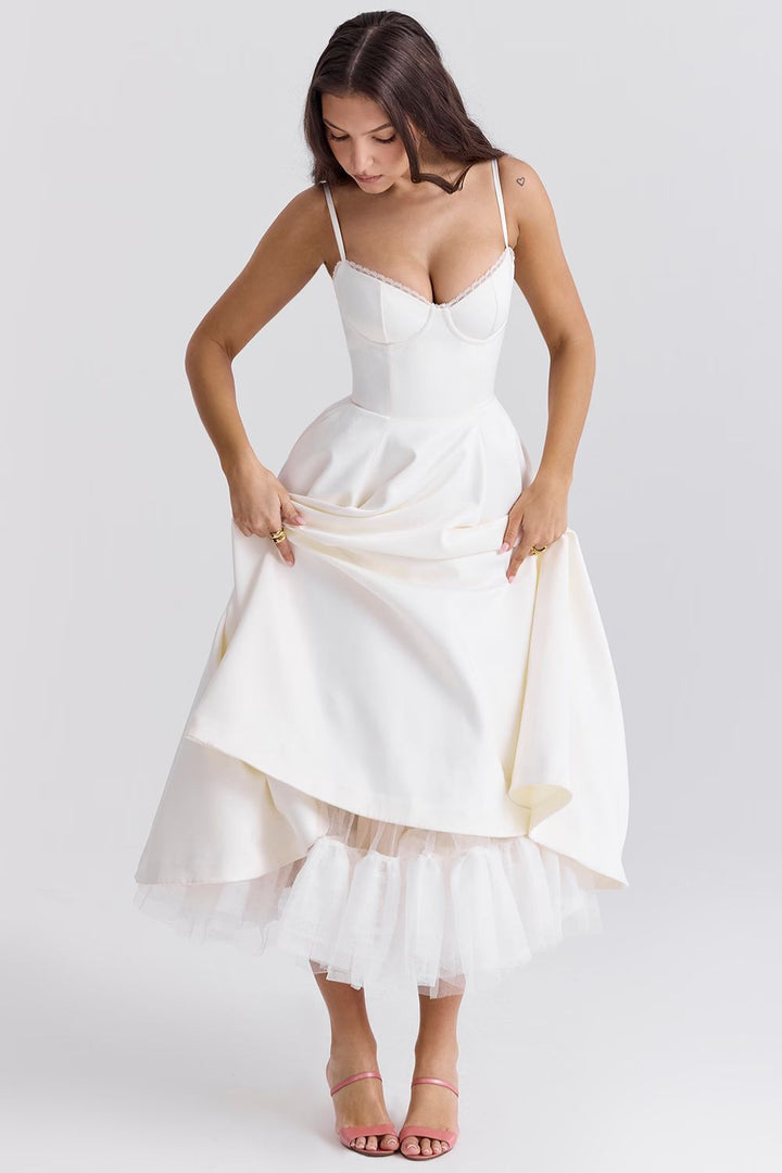 Selene Midi Dress - White
