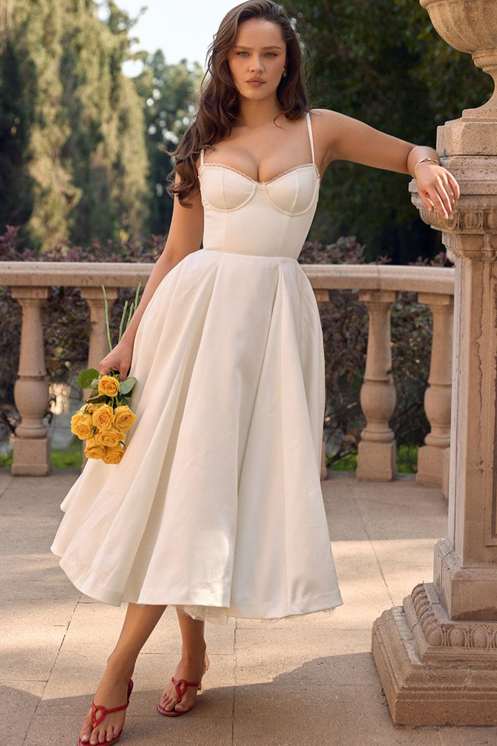 Selene Midi Dress - White