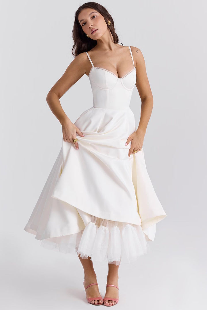 Selene Midi Dress - White