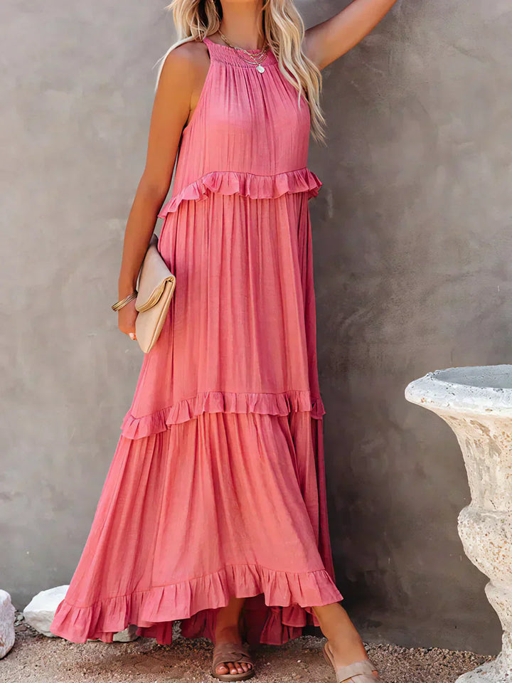 Sarah - Halter Ruffle Maxi Dress (Almost sold out)