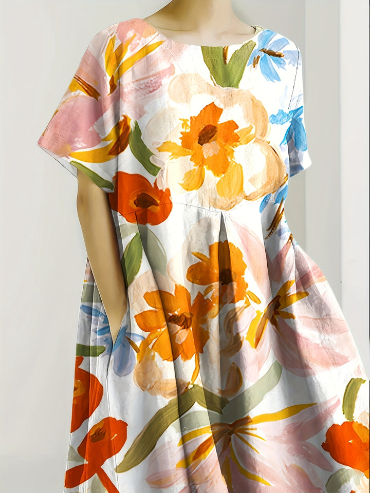 Olivia – Elegant Floral Print Casual Dress